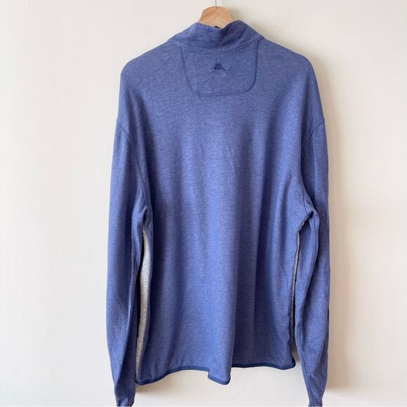 Tommy Bahama Reversible Quarter Zip Pullover Long Sleeves Men size XL Blue Gray - Picture 2 of 12
